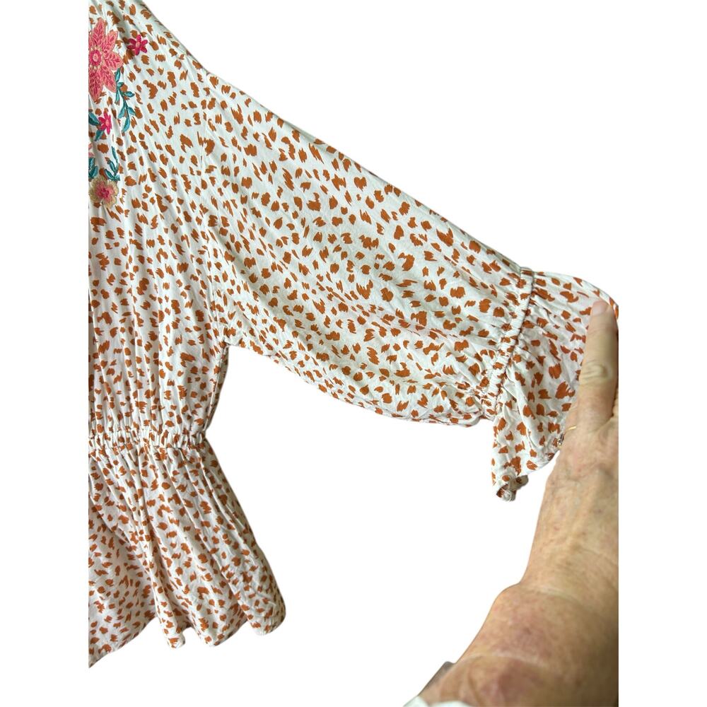 Savannah Jane Peplum Embroidered Print Blouse Sz … - image 4